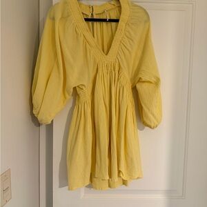 Free People Yellow Mini Dress